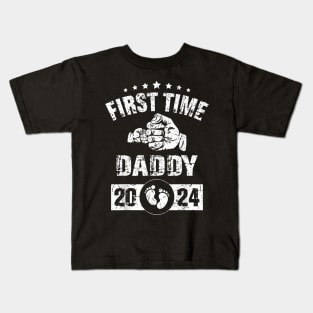 First Time Daddy 2024 1St Fathers Day 2024 For New Dad Kids T-Shirt